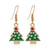 Fashion Christmas Tree Santa Claus Alloy Plating Women's Drop Earrings 1 Pair