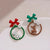 Fashion Christmas Tree Snowman Snowflake Alloy Enamel Rhinestones Women's Drop Earrings Ear Studs 1 Pair