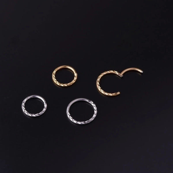 Fashion Circle Stainless Steel Metal Plating No Inlaid Nose Ring