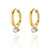 Fashion Circle Titanium Steel Plating Zircon Earrings 1 Pair