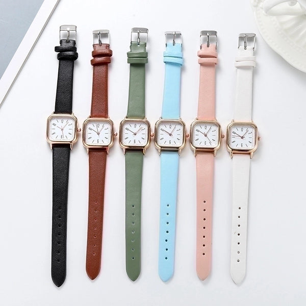 Fashion Color Block Buckle Quartz Women's Watches