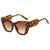 Fashion Color Block Leopard Pc Cat Eye Full Frame Women's Sunglasses