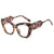 Fashion Color Block Leopard Pc Cat Eye Full Frame Women's Sunglasses