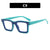 Fashion Color Block Pc Square Full Frame Optical Glasses