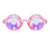 Fashion Color Block Resin Round Frame Full Frame Women's Sunglasses