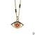 Fashion Color Devil's Eye Oil Drop Copper Gold-plated Cuban Chain Pendant Necklace