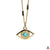 Fashion Color Devil's Eye Oil Drop Copper Gold-plated Cuban Chain Pendant Necklace