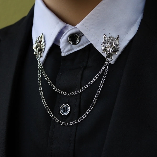 Fashion Cool Style Wolf Alloy Zinc Plating Men'S Brooches