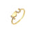 Fashion Copper Gold Plated Love English Letter Micro-set Zircon Open Ring