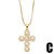 Fashion Copper Inlaid Colored Zircon Cross Pendant Necklace Jewelry