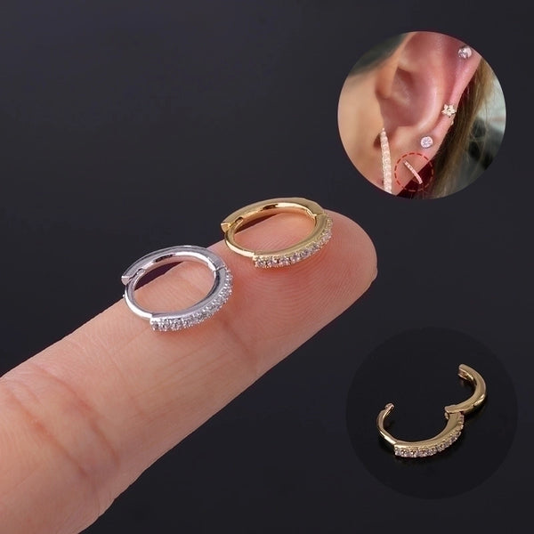 Ear Cartilage Rings & Studs Minimalist Geometric Copper Plating Artificial Gemstones