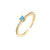 Fashion Copper Micro-encrusted Zircon Colored Row Diamond Thin Ring