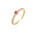 Fashion Copper Micro-encrusted Zircon Colored Row Diamond Thin Ring