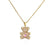 Fashion Copper Micro-inlaid Color Zirconium Turquoise Heart Bear Pendant Necklace