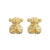 Fashion Copper Micro-inlaid Zircon Plated 18k Gold Animal Bear Earrings Wholesale