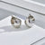 Fashion Copper Plated Real Gold Three-dimensional Semicircular Short Earrings