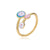 Fashion Copper Plating Real Gold Drop Oil Eyes Geometric Open Ring