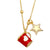 Fashion Copper Xingx Cup Heart Shape Necklace Enamel Zircon Copper Necklaces