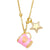 Fashion Copper Xingx Cup Heart Shape Necklace Enamel Zircon Copper Necklaces