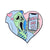 Fashion Creative Pink Skull Hollow Heart Shaped Milk Gesture Rose Cartoon Dripping Enamel Brooch