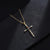 Fashion Cross Copper 18k Gold Plated Zircon Pendant Necklace In Bulk