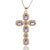 Fashion Cross Copper Pendant Necklace Metal Chain Zircon Copper Necklaces