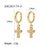 Fashion Cross Stainless Steel Earrings Inlay Artificial Pearls Zircon Stainless Steel Earrings