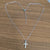 Fashion Cross Stainless Steel Inlay Zircon Pendant Necklace