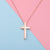 Fashion Cross Stainless Steel Patchwork Pendant Necklace