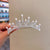 Fashion Crown Alloy Plating Inlay Rhinestones Pearl Insert Comb 1 Piece