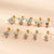 Fashion Crown Flower Stainless Steel Ear Studs Plating Zircon Stainless Steel Earrings 1 Piece