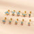 Fashion Crown Flower Stainless Steel Ear Studs Plating Zircon Stainless Steel Earrings 1 Piece