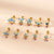 Fashion Crown Flower Stainless Steel Ear Studs Plating Zircon Stainless Steel Earrings 1 Piece