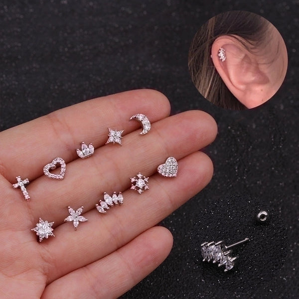 Fashion Crown Plating Metal Earrings Ear Studs