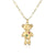 Fashion Cute Bear Moon Pendant Plating 18k Gold Micro Inlaid Zircon Copper Necklace