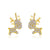 Fashion Deer Plating Alloy Artificial Gemstones Earrings Ear Studs