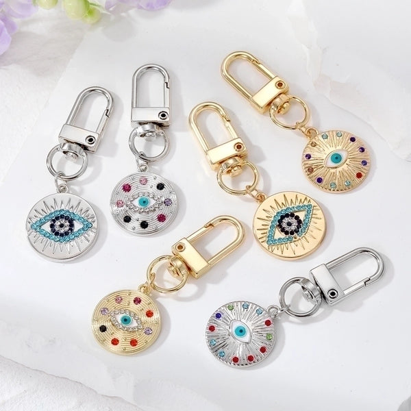 Fashion Devil's Eye Alloy Inlay Zircon Bag Pendant Keychain 1 Piece