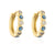 Fashion Devil's Eye Copper Enamel Gold Plated Zircon Hoop Earrings 1 Pair