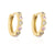 Fashion Devil's Eye Copper Enamel Gold Plated Zircon Hoop Earrings 1 Pair