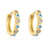 Fashion Devil's Eye Copper Enamel Gold Plated Zircon Hoop Earrings 1 Pair