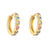 Fashion Devil's Eye Copper Enamel Gold Plated Zircon Hoop Earrings 1 Pair