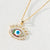 Fashion Devil's Eye Copper Gold Plated Zircon Pendant Necklace In Bulk