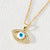 Fashion Devil's Eye Copper Gold Plated Zircon Pendant Necklace In Bulk