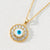 Fashion Devil's Eye Copper Gold Plated Zircon Pendant Necklace In Bulk