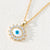 Fashion Devil's Eye Copper Gold Plated Zircon Pendant Necklace In Bulk