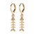 Fashion Devil's Eye Moon Fish Bone Copper Drop Earrings Inlay Zircon Copper Earrings