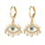 Fashion Devil's Eye Moon Fish Bone Copper Drop Earrings Inlay Zircon Copper Earrings