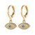 Fashion Devil's Eye Moon Fish Bone Copper Drop Earrings Inlay Zircon Copper Earrings