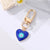 Fashion Diamond Drop Oil Heart-shaped Blue Eyes Keychain