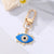 Fashion Diamond Drop Oil Heart-shaped Blue Eyes Keychain